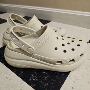 CROCS Cream Mules & Clogs